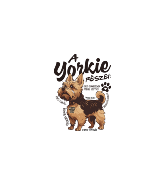 YORKIE anatómia minta fehér pólón