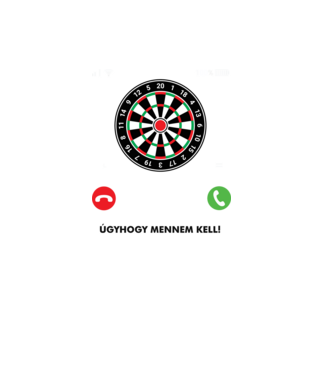 Hív a darts mennem kell minta fekete pólón