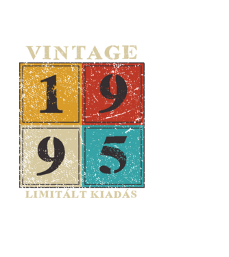 Vintage limitált - 1995 világos minta fekete pólón