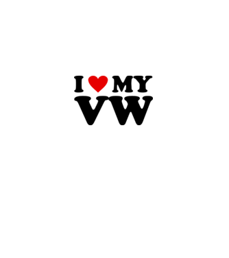 vwlove minta fehér pólón