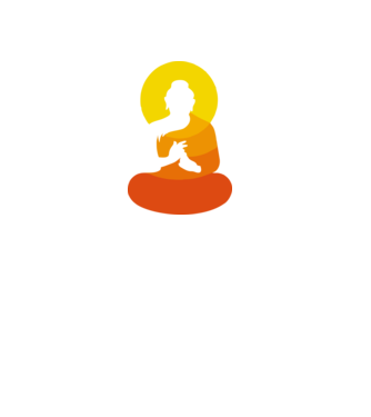 Meditáló szerzetes minta fekete pólón