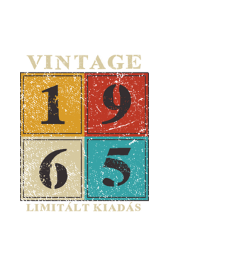Vintage limitált - 1965 világos minta fehér pólón