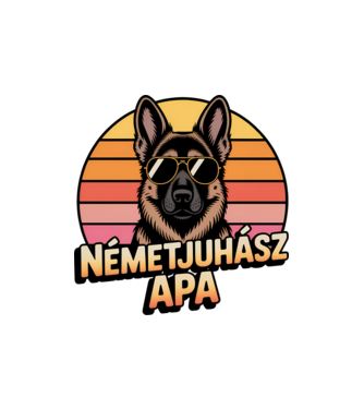 Németjuhász Apa minta homokszín pólón