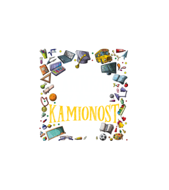 Jövőbeli kamionos minta fehér pólón