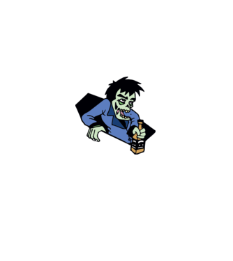 Drunk Zombie minta fehér pólón
