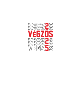 VÉGZŐS 2025 fekete minta fehér pólón