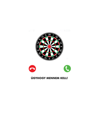 Hív a darts mennem kell minta fekete pólón