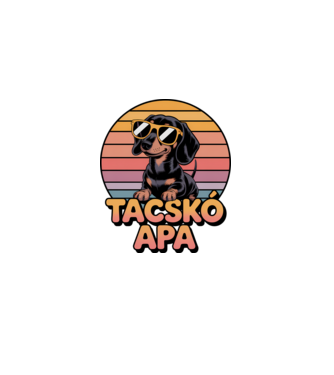 Tacskó apa minta fehér pólón