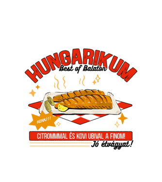 Hekk Hungarikum minta fehér pólón
