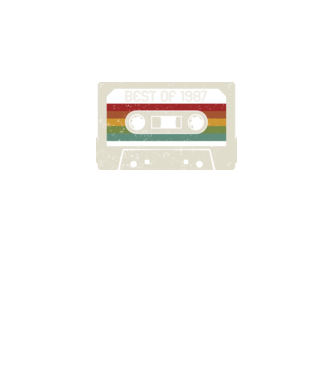 retro tape 1987 vintage minta fekete pólón
