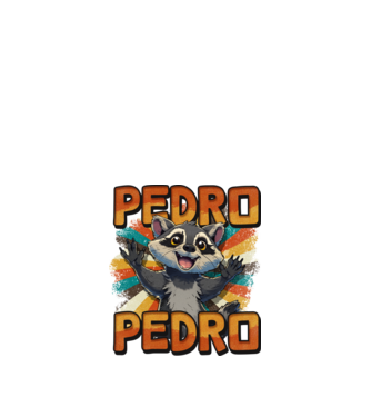 Retro Pedro minta fekete pólón