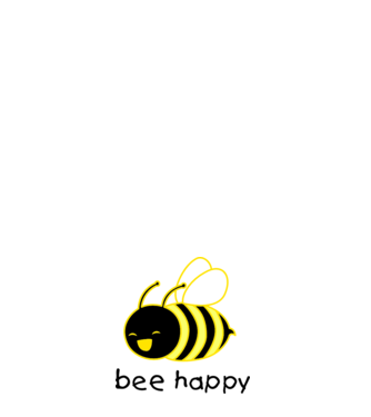 bee happy minta fehér pólón