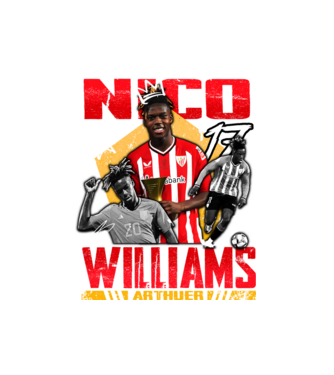 Nico Williams tribute minta fekete pólón