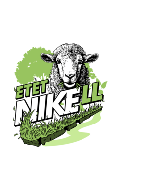 EtetNikell birka fehérre minta világoskék pólón