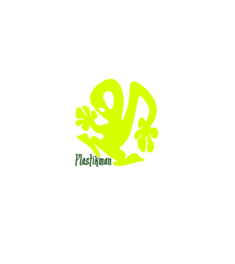 Plastikman minta világoskék pólón
