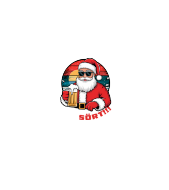 Ho ho hozz még sört karácsonyi fekete pólóra minta homokszín pólón
