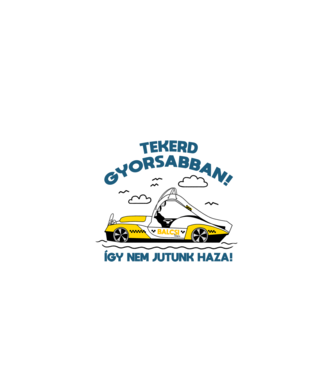 Balcsi Taxi minta fehér/piros pólón
