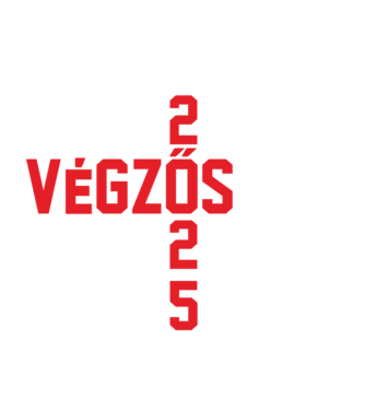 VÉGZŐS 2025 fehér minta fekete pólón