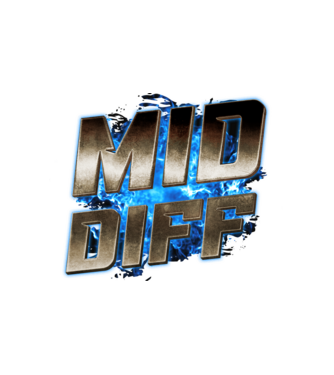 MID DIFF metalic blue fire minta fehér pólón
