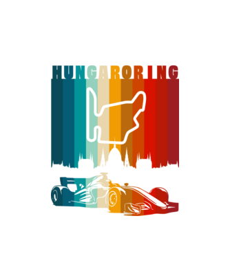 Hungaroring colorful minta fehér pólón