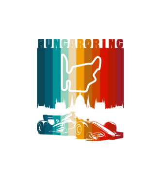 Hungaroring colorful minta fehér pólón