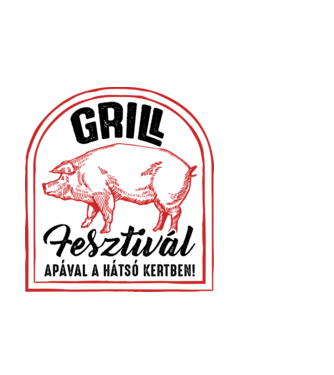 Fesztivál malac grill minta fehér pólón