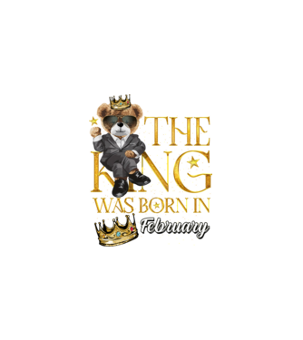 The king was born int FEBRUARY minta fekete pólón