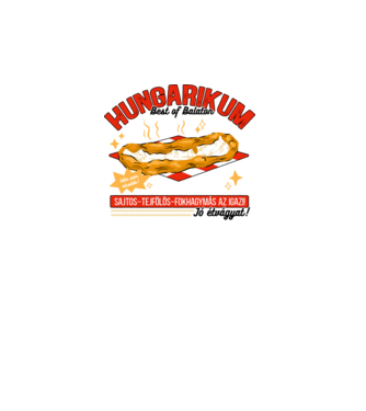 Lángos Hungarikum minta fehér pólón