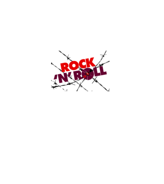 Rock-N-Roll-Wallpaper minta szürke pólón