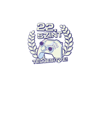 22. szint teljesítve minta türkiz pólón