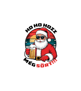 Ho ho hozz még sört mikulás fehér pólóra minta fehér pólón