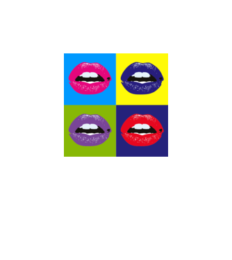 Pop art minta fehér pólón