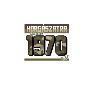 Horgászatra születve - 1970 minta fekete pólón