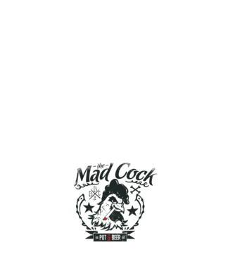 The Mad Cock minta fehér pólón