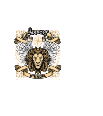 KINGS ARE BORN 1995 - JANUÁR minta fekete pólón