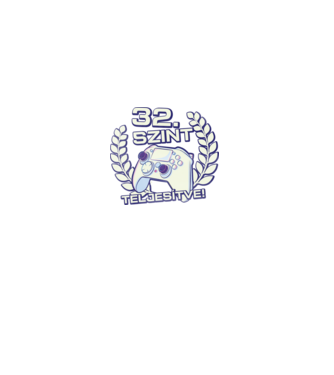 32. szint teljesítve minta fekete pólón