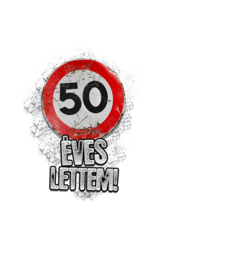 Speedlimit 50 éves minta fekete pólón