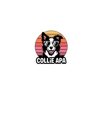 Collie Apa minta fekete pólón