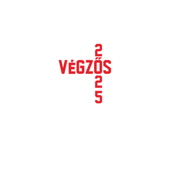 VÉGZŐS 2025 fehér minta fekete pólón