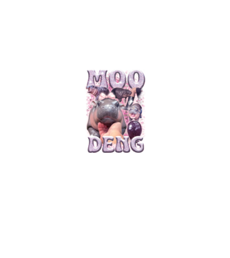 MOO DENG baby hippo minta fekete pólón