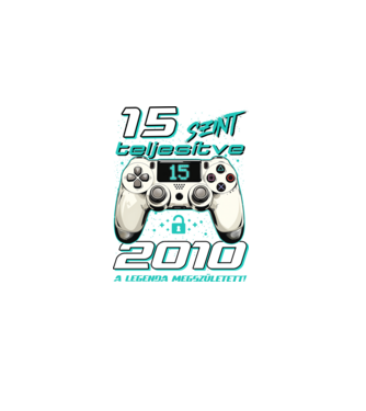Gamer szülinap 15 éves minta fekete pólón