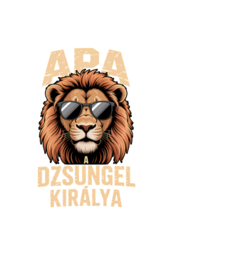 Apa a dzsungel királya minta fekete pólón