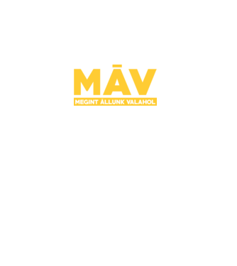 MÁV már megit állunk valahol minta sötétkék pólón