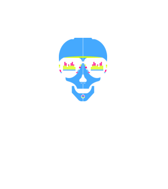 Party Skull minta fekete pólón