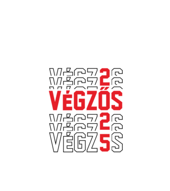 VÉGZŐS 2025 fekete minta fehér pólón