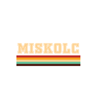 Miskolc Csíkok minta fehér pólón
