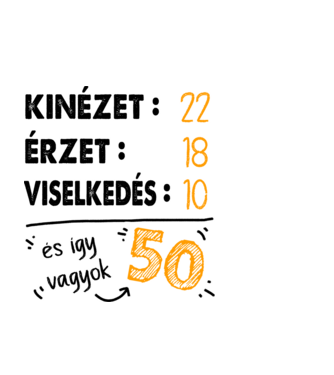 Kinézet, Érzet, Viselkedés 50 - Fehér alap minta fekete pólón