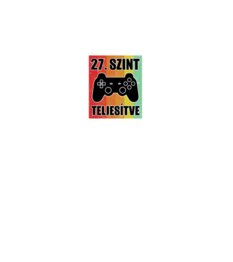 27 szint teljesítve retro gamer minta fekete pólón