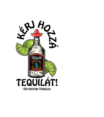 Tequila és citrom tequila fekete minta fekete pólón