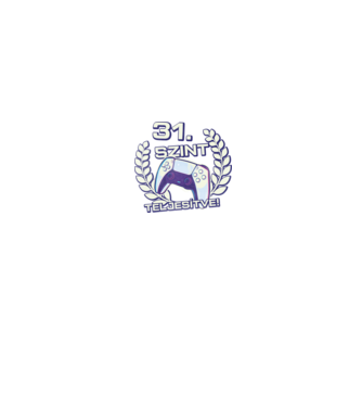 31. szint teljesítve PS5 v2 minta fekete pólón